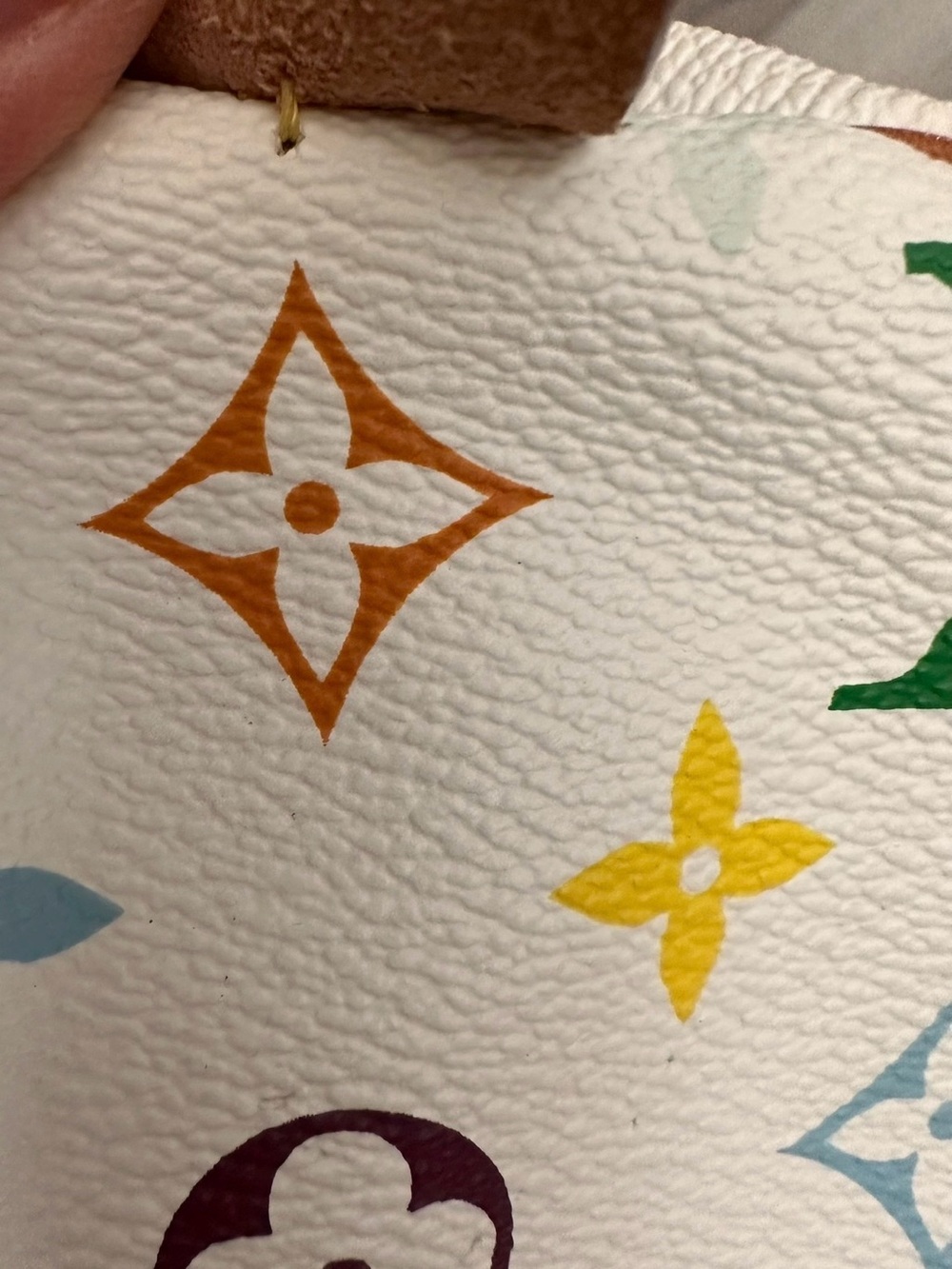 Louis Vuitton White Multicolor Murakami Monogram  with Tan Trim, Authentic LV. - Picture 11 of 12